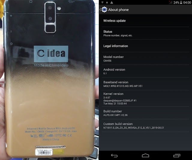 C idea CM456 Tab Flash File MT6582 6.1 Update Firmware