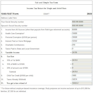 Rudy Giuliani's Proposed 1040-FAST Tax Form