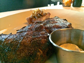 16 oz. Center Cut Ribeye aged for 45 days and grilled over Mesquite, Hickory and Pecan woods with Foie Gras Butter