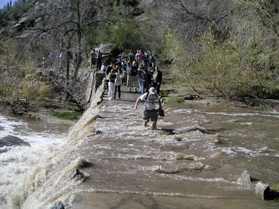 Flooding in Sabino Canyon near Tucson - The Beginning of our Hike