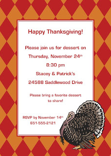 Thanksgiving Dinner Party Invitations