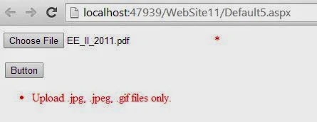 How to validate fileupload control in asp.net also choose selected format