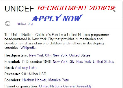 UNICEF Nigeria Recruitment 2018/2019 | Vacancy Available 