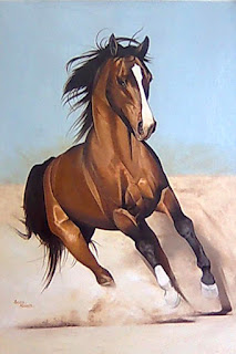 single-brown-horse-running