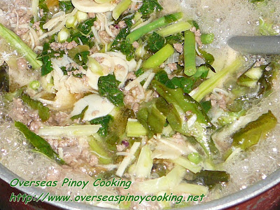 Sautéed Ilocano Vegetables with Ground Pork -Cooking Procedure