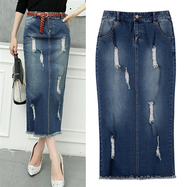 model rok jeans denim wanita desain casual simple dan elegan modern terbaru