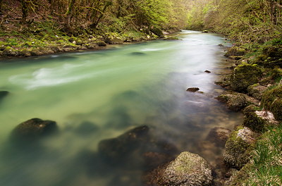 A beautiful light on Valserine river