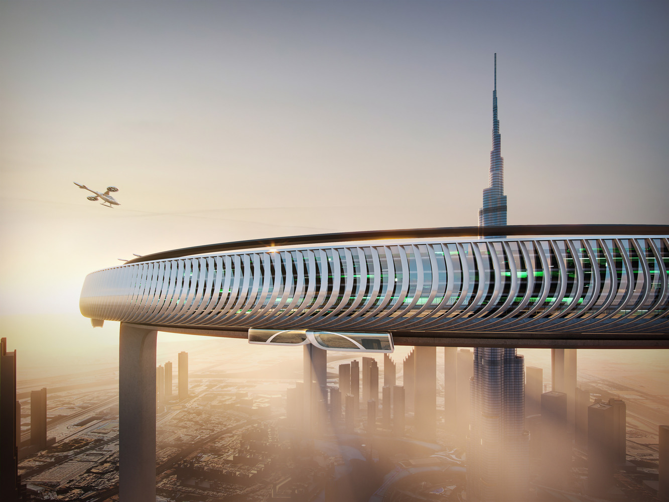 Downtown Circle: se propone como una estructura similar a un anillo gigante para rodear el Burj Khalifa de Dubái