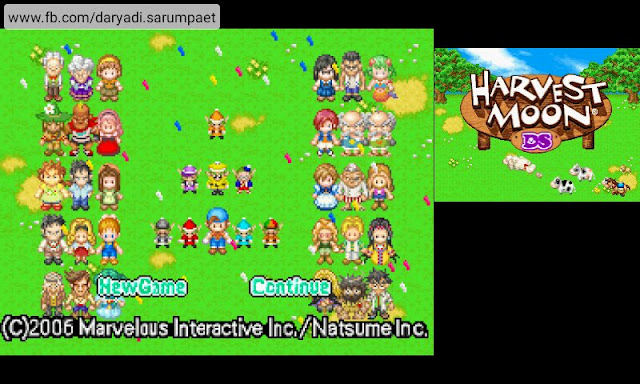 harvest moon ds nds game main menu