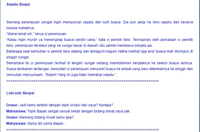 Contoh Anekdot Sindiran - Contoh QQ