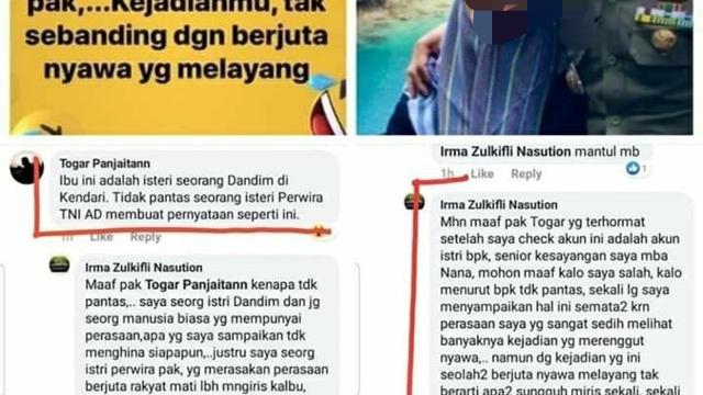 Postingan Istri Dandim sebut wiranto drama