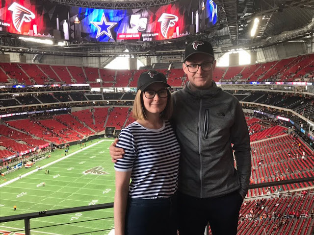 Atlanta Falcolns NFL Mercedes Benz Stadium Football Game