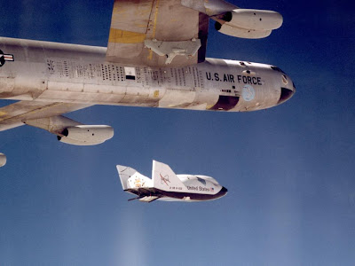 X-38 Ship #2 in free flight after release from B-52 Mothership