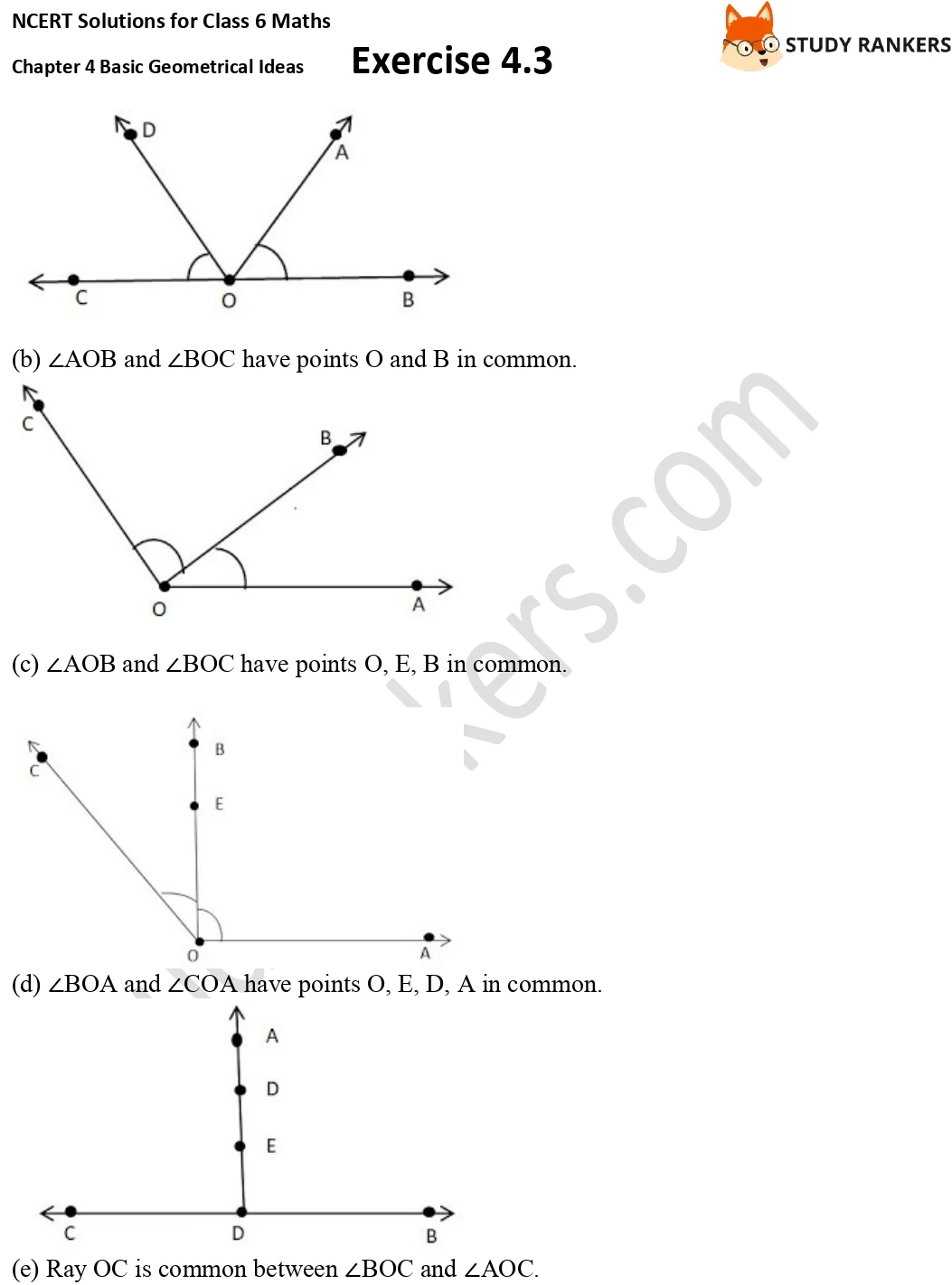 NCERT Solutions for Class 6 Maths Chapter 4 Basic Geometrical Ideas Exercise 4.3 Part 2