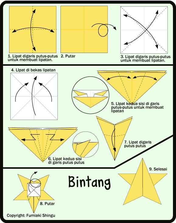 Cara Membuat Origami BINTANG 3D Untuk Anak