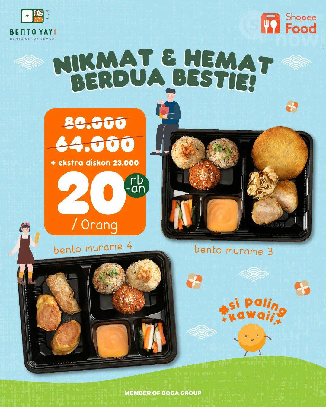 Bento Yay Promo Shopeefood - Paket Makan berdua Diskon 23.000