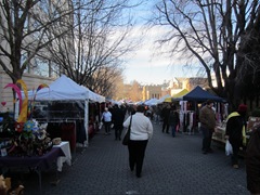 The markets on a cold Saturday morning