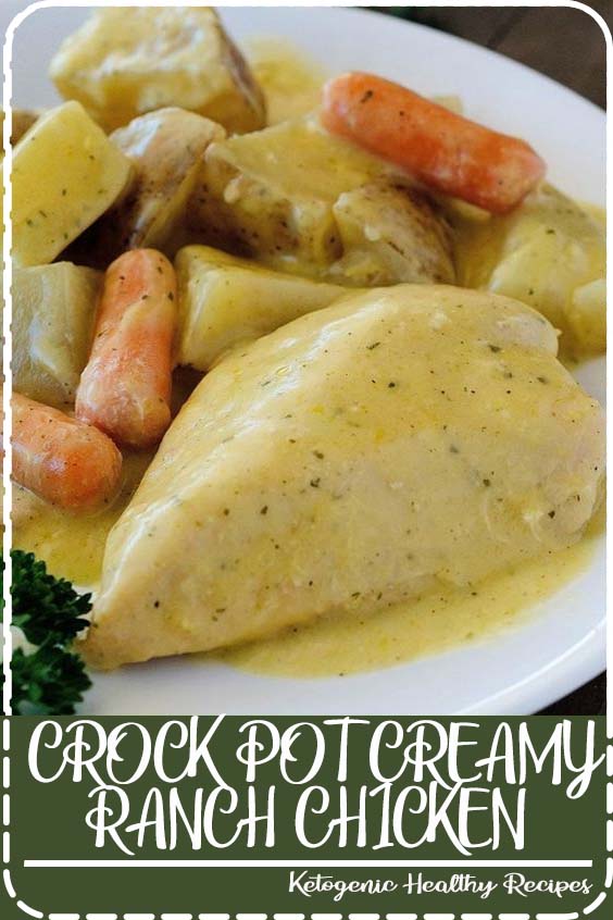 CROCK POT CREAMY RANCH CHICKEN #weight_watchers #chicken #dinner #crockpot #slow_cooker #meal #healthy_skinny