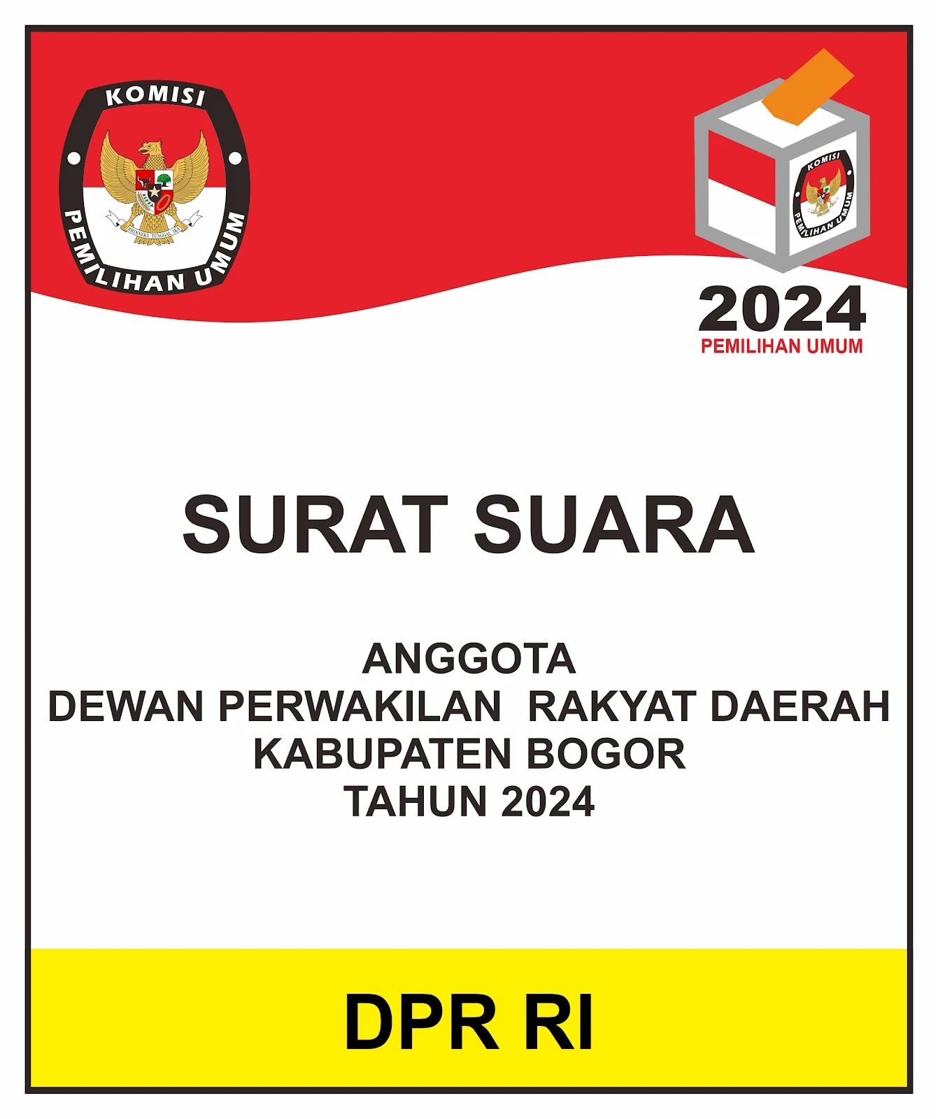 Kertas Surat Suara DPR RI