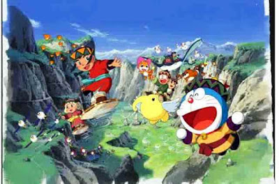 Nobita Doraemon dan teman-teman di negeri angin