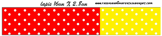 Red, Yellow and Withe Polka Dots Free Printable  Labels.