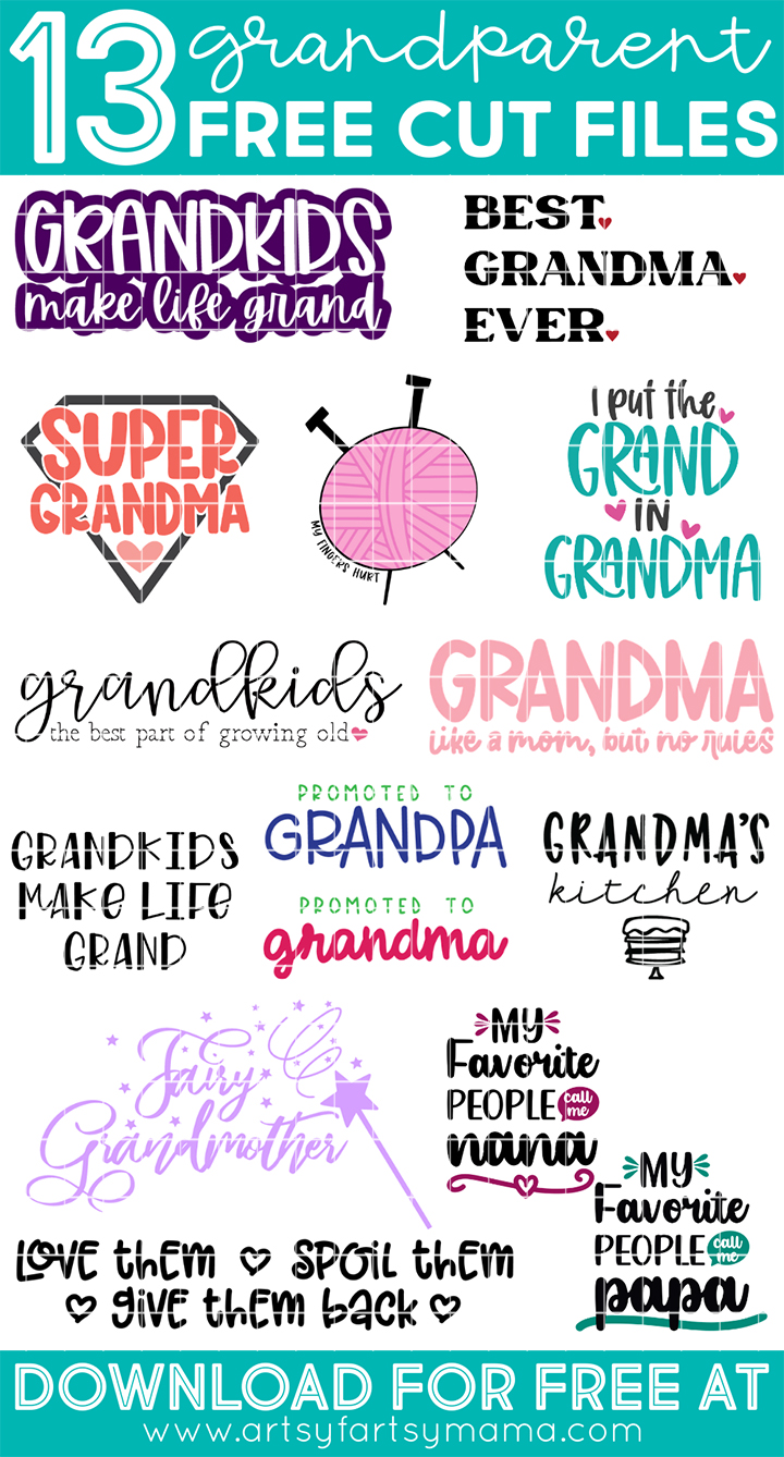 Free Grandma Svg 13 Grandparent Cut Files Artsy Fartsy Mama