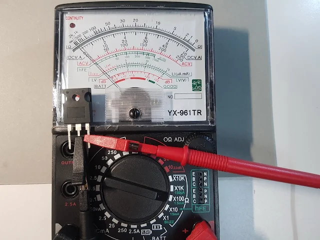 Testing electronic components with multimeter