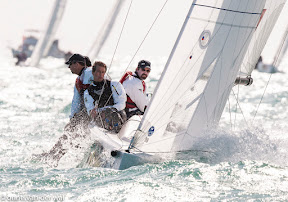 J70s one-design sailboats- sailing at windward mark- Key West