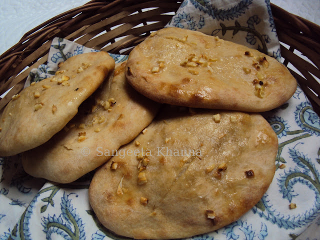 whole wheat naan baked in oven