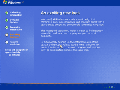Penyempurnaan instalasi Windows XP