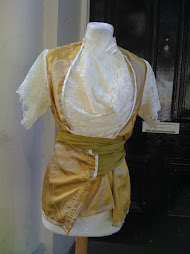 SILK GOLD BROCADE/LACE WRAP BLOUSE