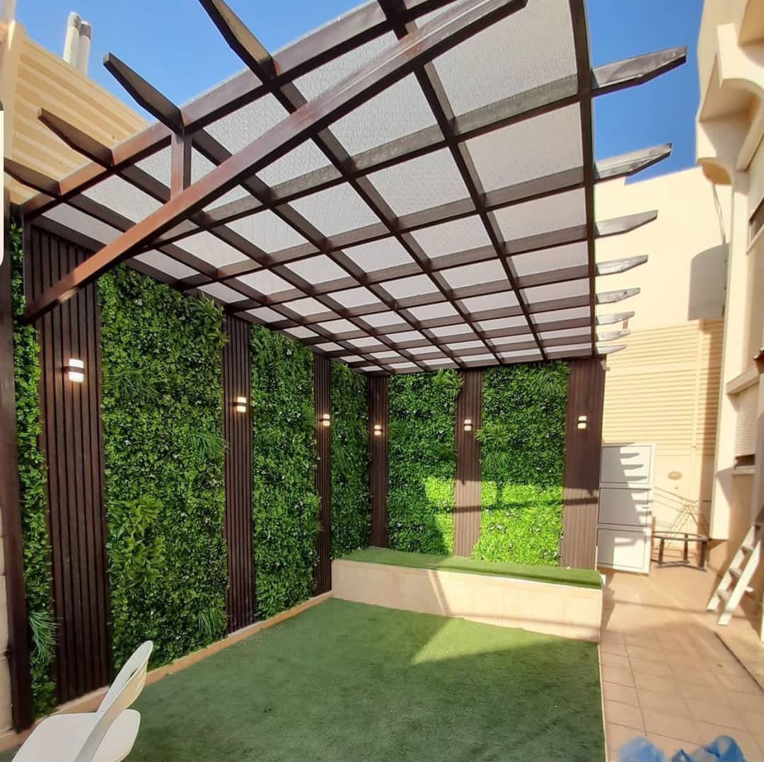 تصميم الحديقة المنزلية في الرياض تنسيق الحدائق تركيب ديكورات ومظلات خارجية بالرياض