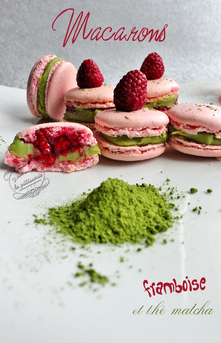 macarons matcha framboise