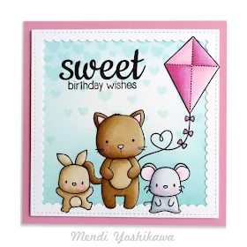 Neat & Tangled Kitty's Favorite Things & Mama Elephant Lunar Animals Birthday Card by Mendi Yoshikawa