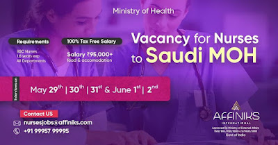 Urgently Required Staff Nurses for Saudi MOH