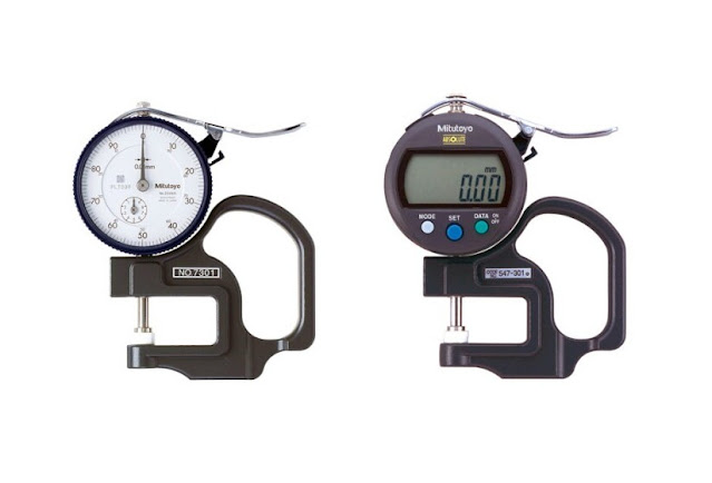 Đồng hồ đo độ dày túi nhựa loại cơ và điện tử