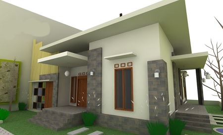 15 Model  Desain Teras  Rumah  Cor  Minimalis Terbaru dan 