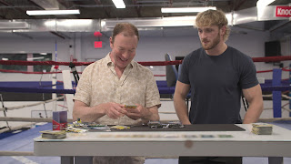 King of Collectibles: The Goldin Touch. (L to R) Ken Goldin and Logan Paul in Episode 1 of King of Collectibles: The Goldin Touch. Cr. Courtesy of Netflix © 2023