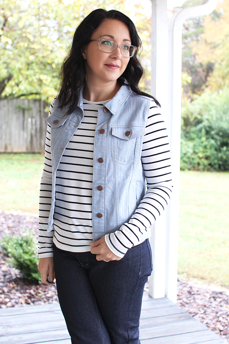 Hampton Jean Vest & Panama Tee // Sewing For Women