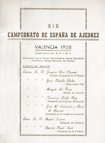 Comité de Honor del XIX Campeonato de España de Ajedrez 1958
