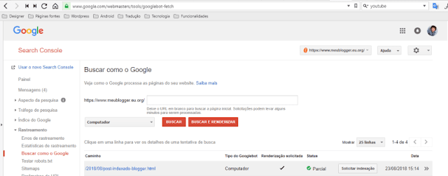 Indexar link rapido blogspot