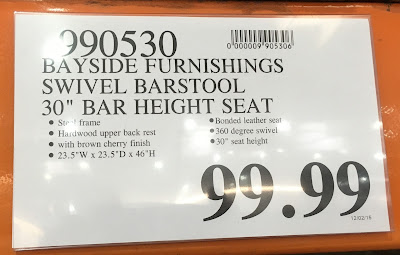 Deal for the Bayside Furnishings Swivel Bar Stool at Costco