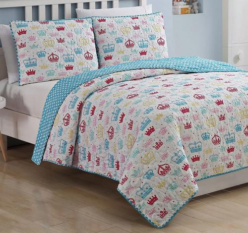 Kids Zone Priscilla Reversible Quilt Set