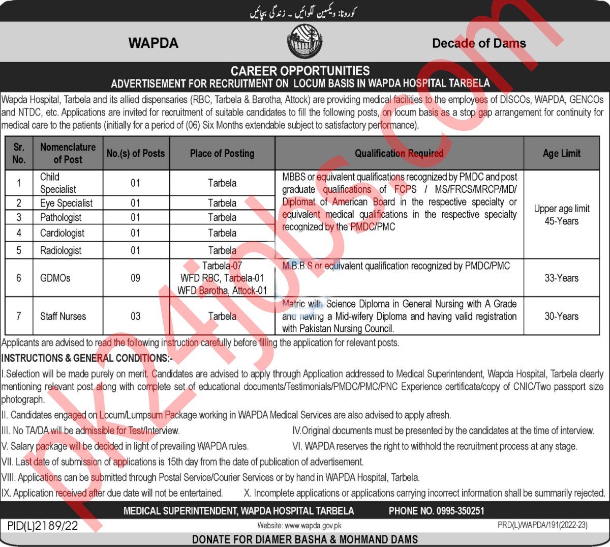 WAPDA Jobs 2023 – Government Jobs 2023