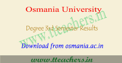 OU degree 3rd sem results 2018, Osmania university 2nd year result