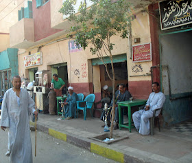 men smoking hookah in Cairo