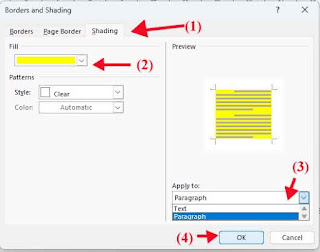 How to make borders and shading in MS Word 2021?