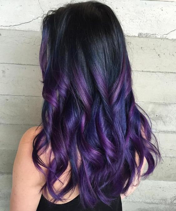 purple highlights for black hair -top 6 flattering highlights for black hair in 2017 