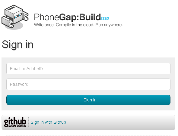 phonegap login