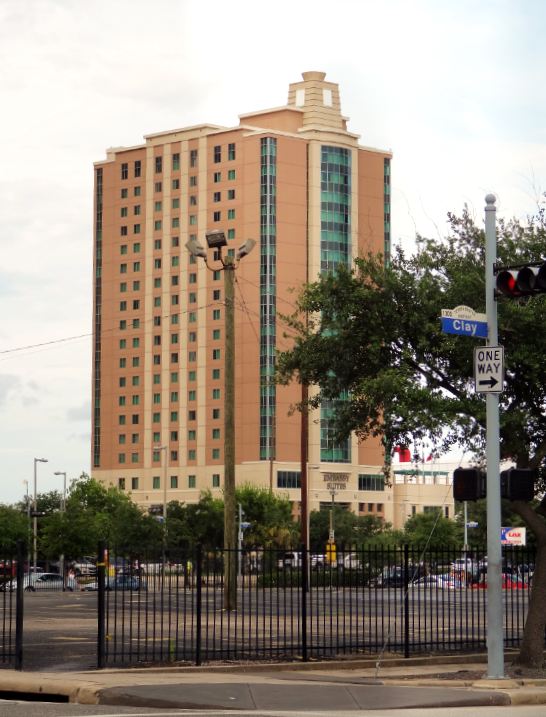 Embassy Suites seen from Clay Street Houston TX USA